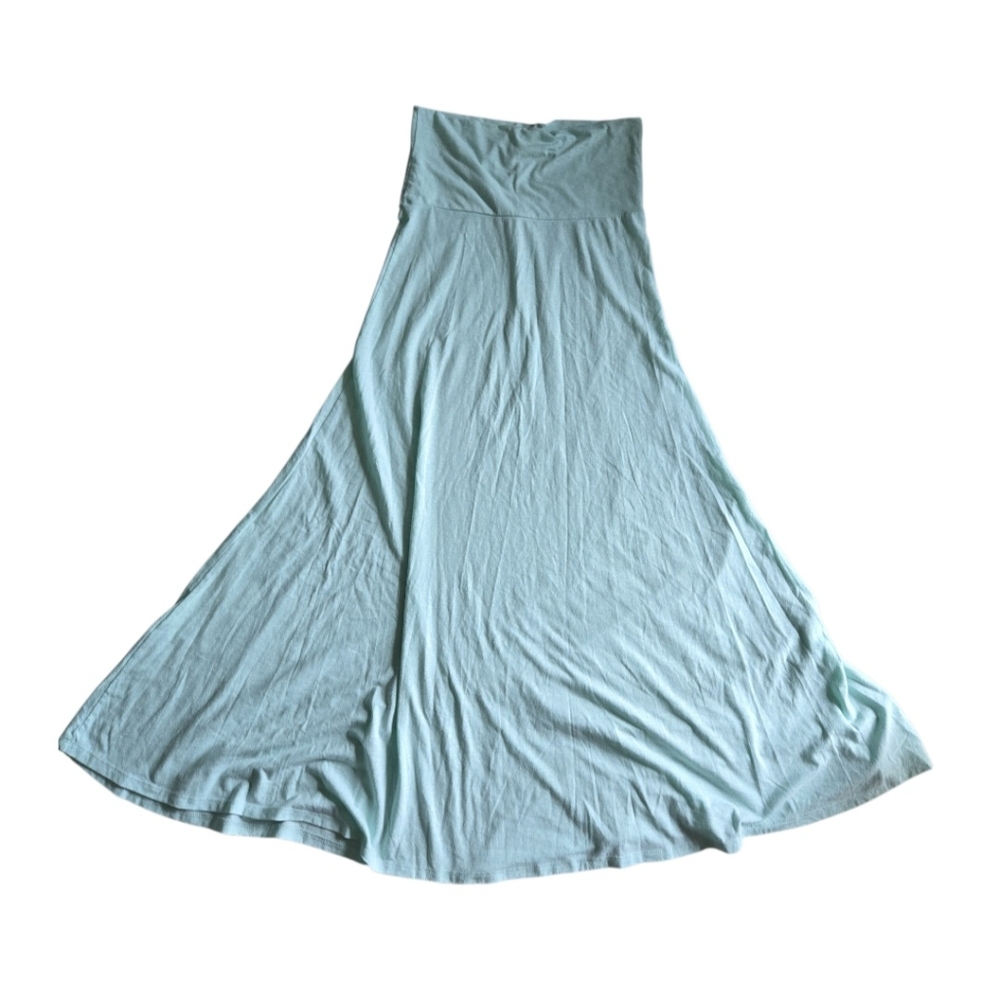 LuLaRoe Green and Blue Asymmetrical Maxi Skirt